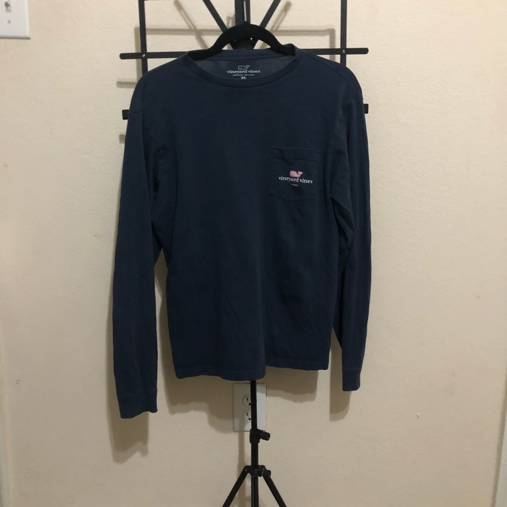Blue Texas Flag Vineyard Vines Long Sleeve T-Shirt
